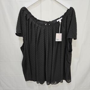 Lauren Conrad LC Black Heart Flowy Blouse Size 4X